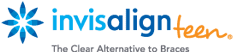 Invisalign Teen logo with blue flower icon, tagline "The Clear Alternative to Braces" at Carpinello Orthodontics in Drexel Hill, Newtown Square or Edgmont, PA.